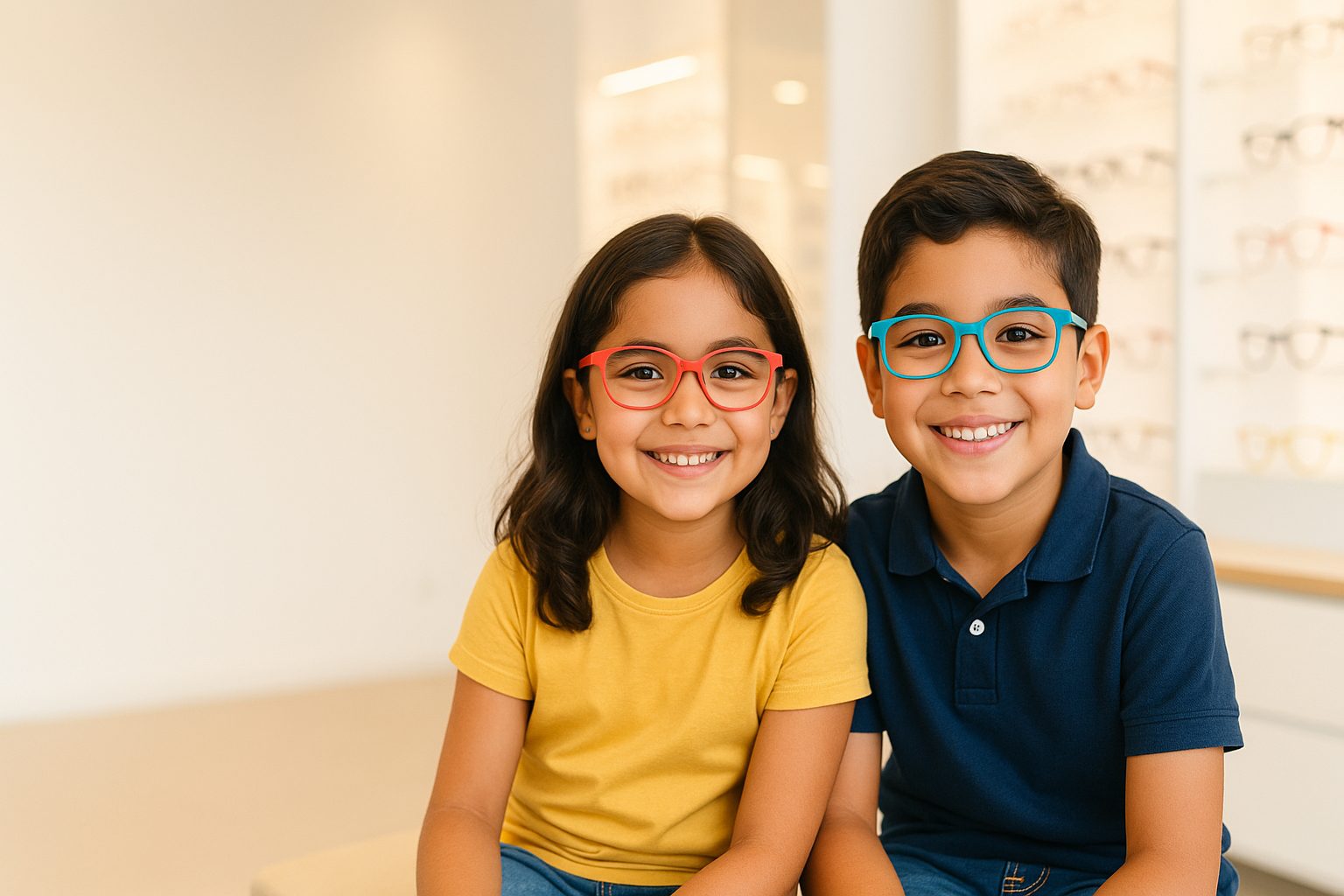 Niños felices con lentes de Mundo Visión Kids